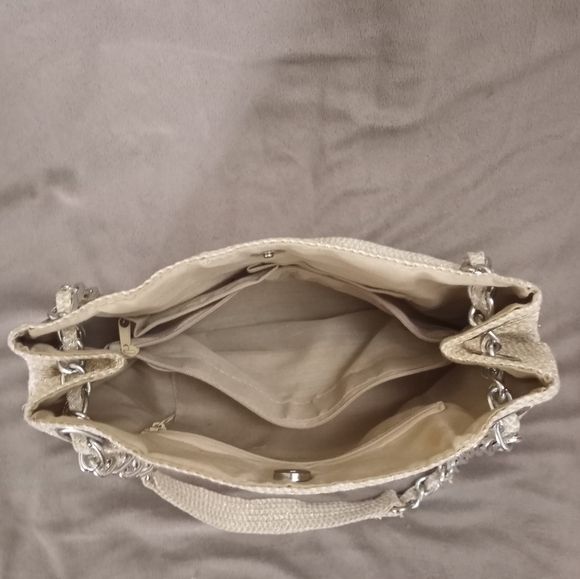 Vintage Tweed Lurex Gold/Cream Adjustable Strap Hand/Shoulder Bag - Picture 3 of 5